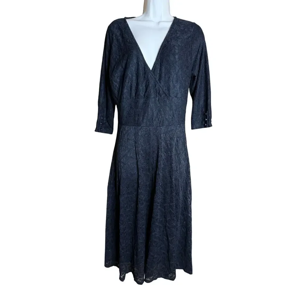 vintage lace swing dress Vintage 1950s Lace Swing Dress Dolan Sleeve